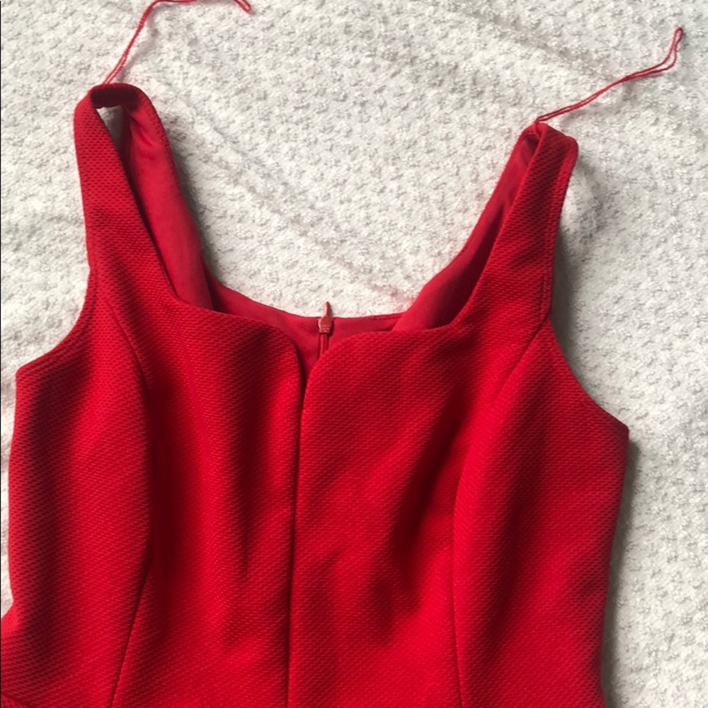 Women bright red dress